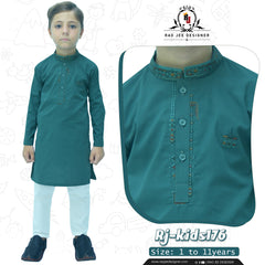 Sea Green Boy's cotton Kurta Pajama RJ-KIDS176