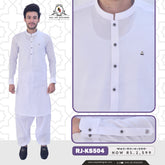 White Cotton Men's Kameez Shalwar RJ-KS504