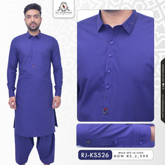 Purple Men's Kameez Shalwar Wash & Wear Ready To Wear  RJ-KS526
