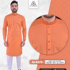 Orange Men's Kurta Pajama RJ-K179