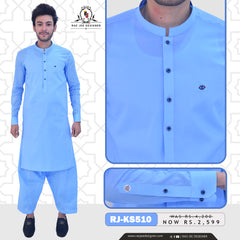 Sky Blue Cotton Men's Kameez Shalwar RJ-KS510