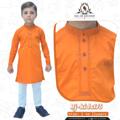 Orange Boy's cotton Kurta Pajama RJ-KIDS175