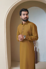 Mustard Ochre Mens Kameez Shalwar RJ-KS585