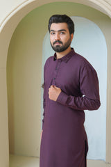 Maroon Mens Kameez Shalwar RJ-KS582