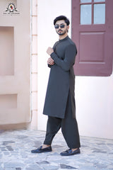 Dark Olive Green Men's Kameez Shalwar RJ-KS603