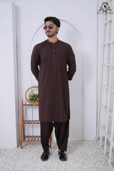 Coffee Brown Designed Men's Kameez Shalwar RJ-KS615