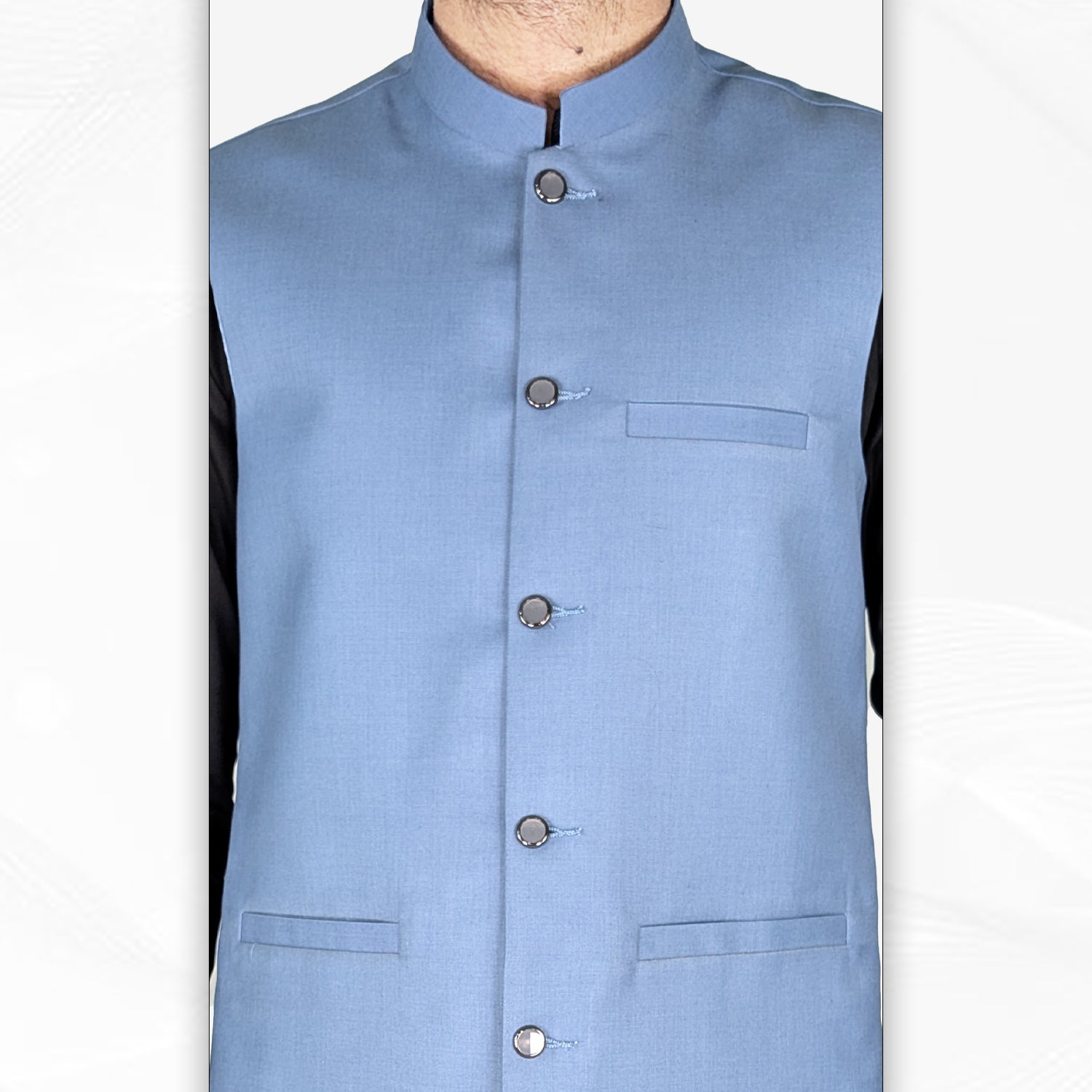 Men's Denim Blue Waistcoat (RJ-W217)