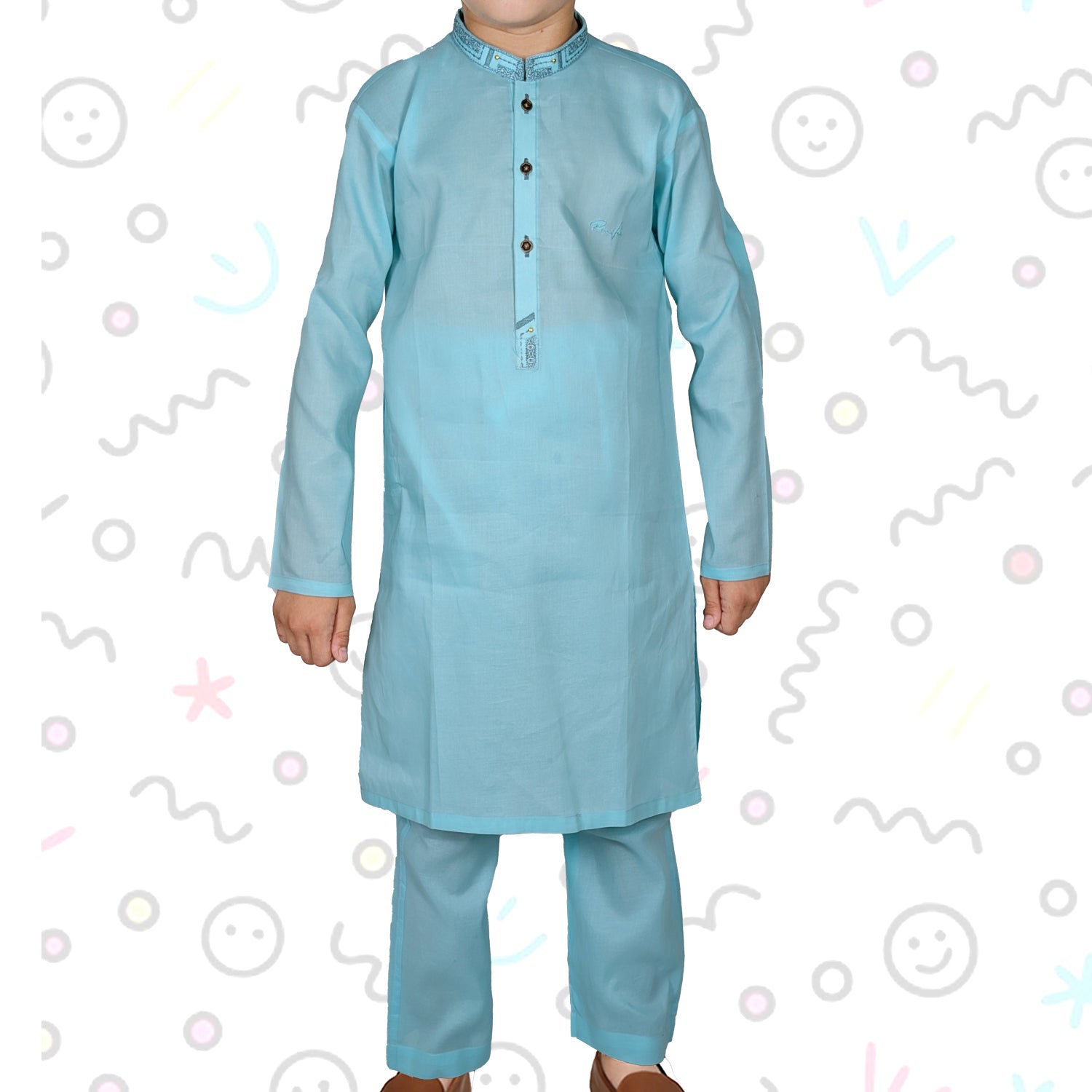 Light Sea Green Boy's Kurta Pajama RJ-KIDS212