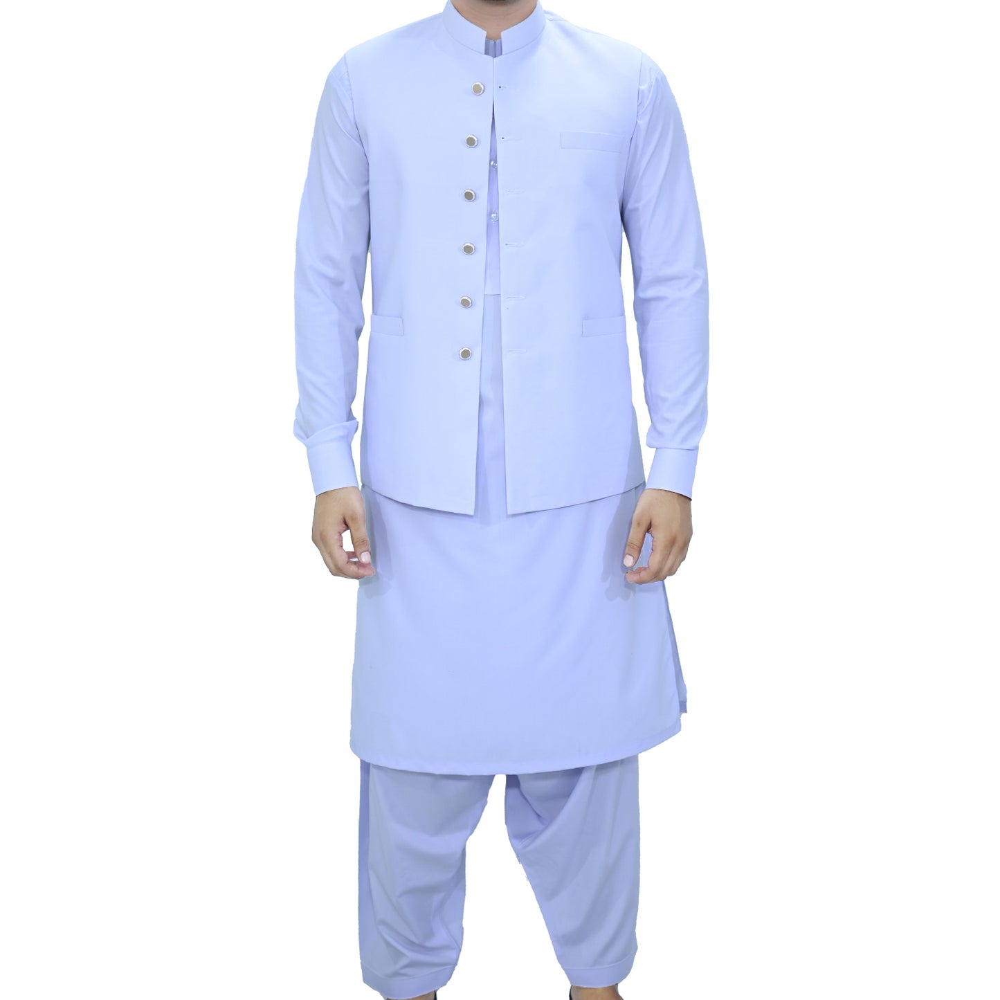 Men's Kameez Shalwar with Waistcoat (RJ-KSW105)