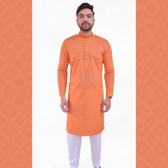 Orange Men's Kurta Pajama RJ-K179