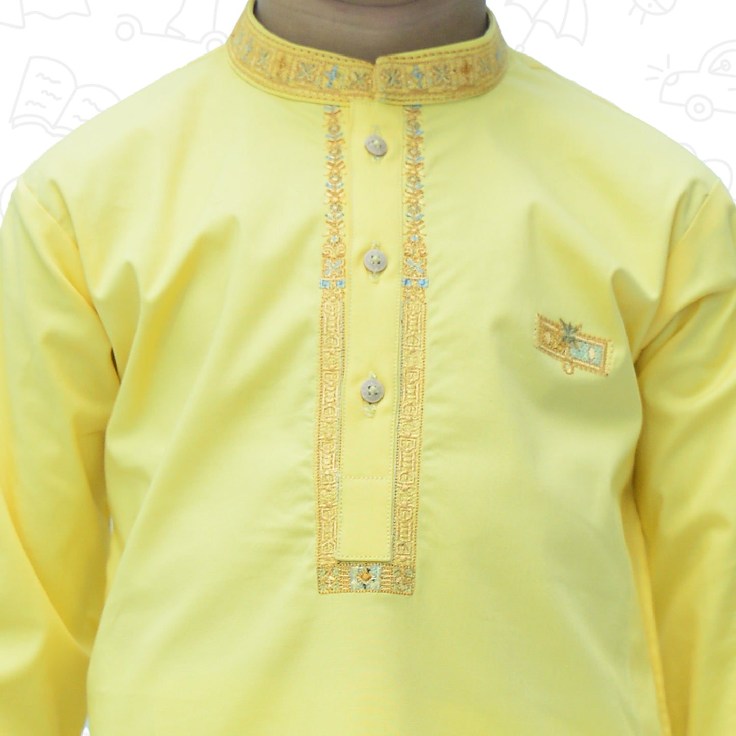 Yellow Boy's cotton Kurta Pajama RJ-KIDS178