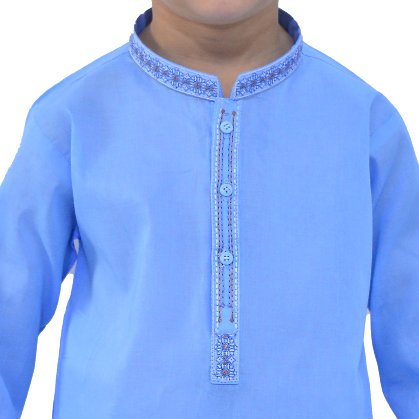 Sky blue Boy's cotton Kurta Pajama RJ-KIDS154