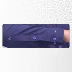 Navy Blue Men's Kameez Shalwar Wash & Wear Ready To Wear  RJ-KS522