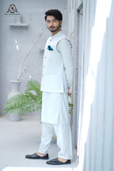 Men’s Premium Wash & Wear Kameez Shalwar – Ice Blue Traditional Wear – (RJ-KSW146)