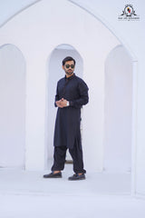 Carbon Black Men's Kameez Shalwar  RJ-KS591
