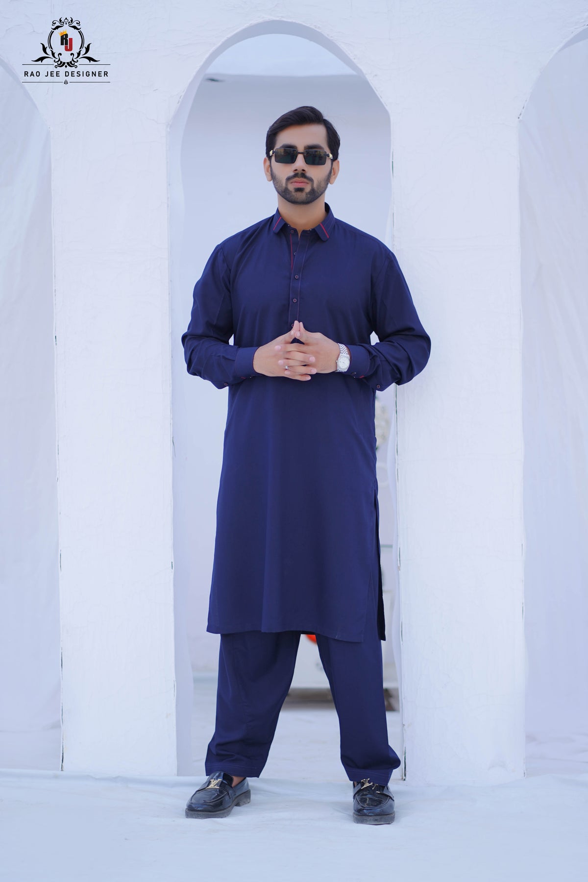 Navy Blue Men's Kameez Shalwar RJ-KS595