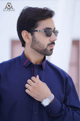 Navy Blue Men's Kameez Shalwar RJ-KS595