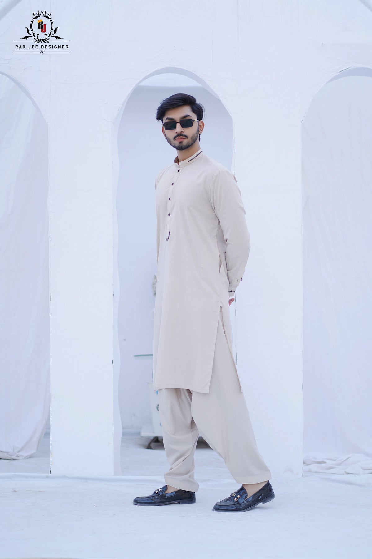 Blended Beige Mens Kameez Shalwar RJ-KS596