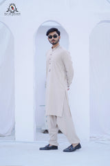 Blended Beige Mens Kameez Shalwar RJ-KS596