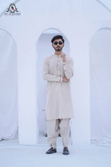 Blended Beige Mens Kameez Shalwar RJ-KS596