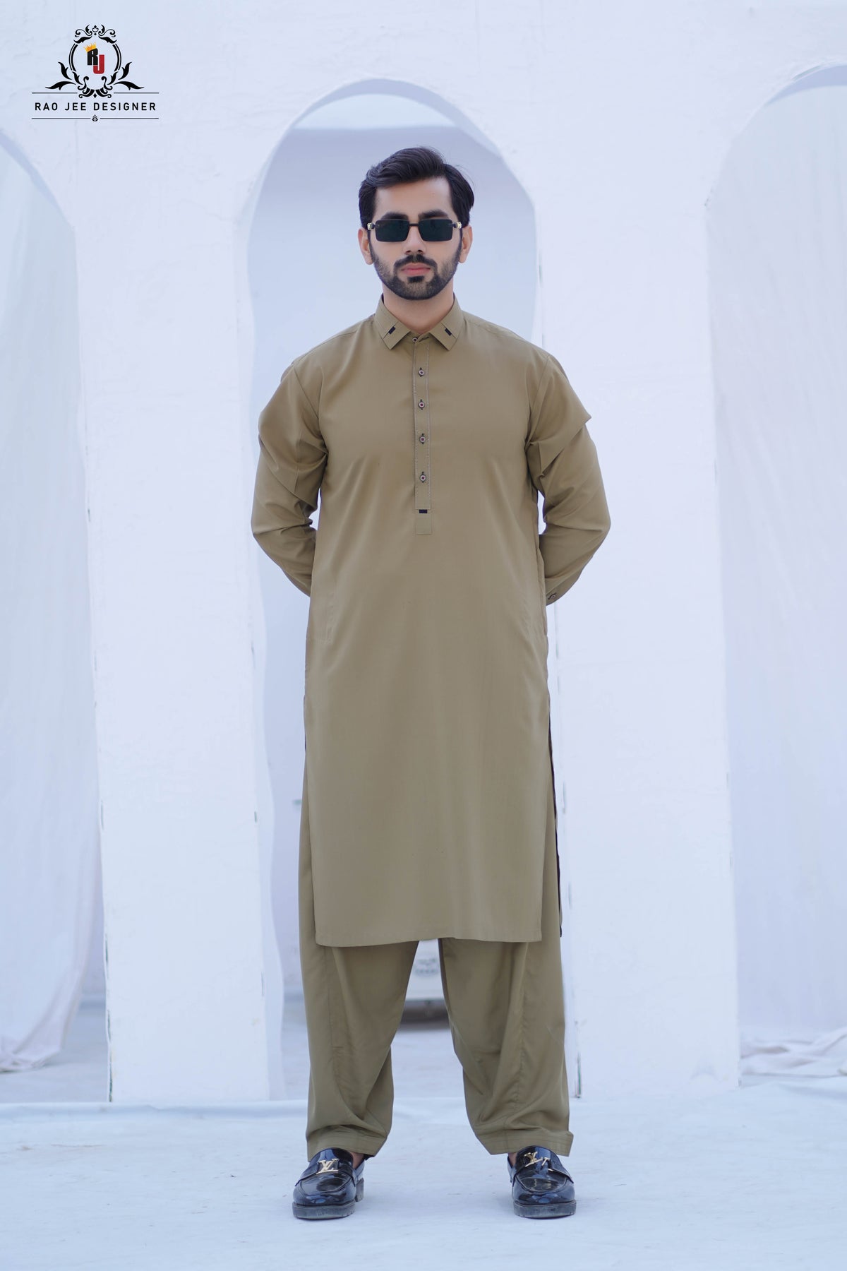 Moss Green Mens Kameez Shalwar RJ-KS597