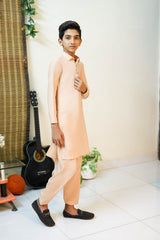 New Skin Peach Designer Boy's Kameez Shalwar RJ-KIDS210