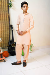 New Skin Peach Designer Boy's Kameez Shalwar RJ-KIDS210