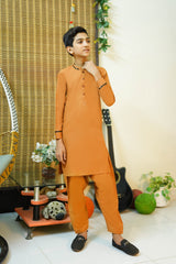 New Mustard Designer Boy's Kameez Shalwar RJ-KIDS212