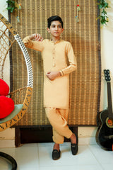 New Soft Gold Designer Boy's Kameez Shalwar RJ-KIDS215