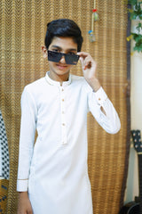New White Designer Kids and Boy's Kameez Shalwar RJ-KIDS216