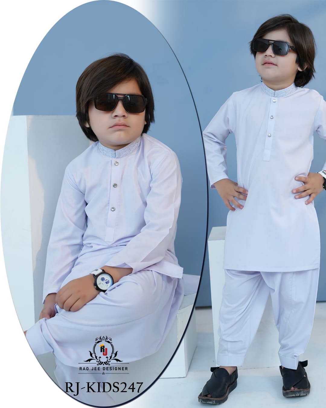 Icy Lilac Kurta Shalwar for Boys | RJ-KIDS247