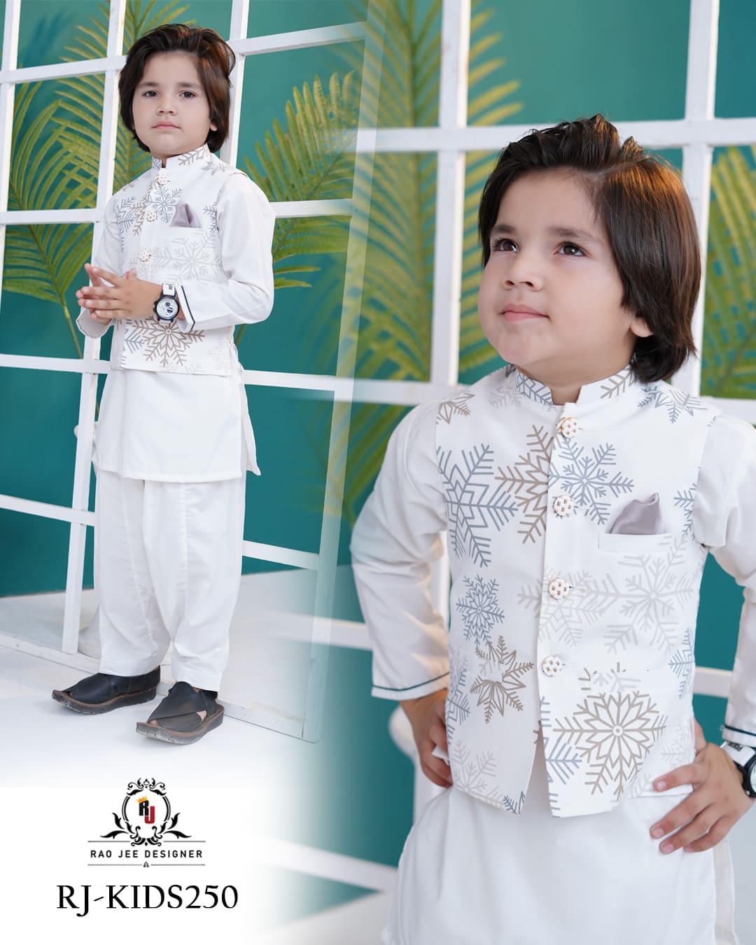 Snowy Grace Waistcoat Set for Boys | RJ-KIDS250