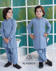 Steel Blue Kurta Shalwar for Boys | RJ-KIDS251