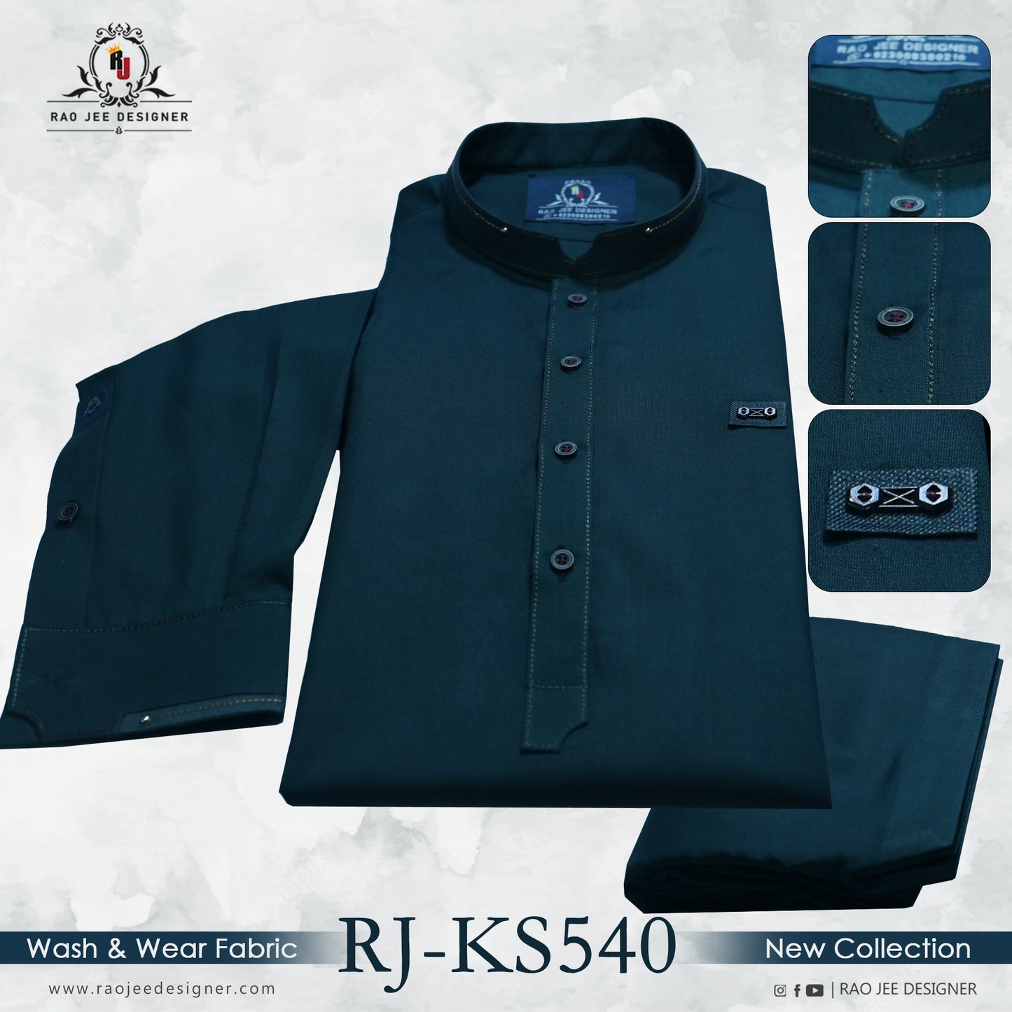 Deep Sea Green Mens Kameez Shalwar RJ-KS540