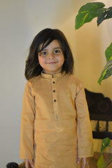 Sand Brown Cambric Cotton Boy's Kurta Pajama RJ-KIDS217