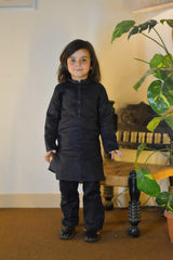 Phantom Black Cambric Cotton Boy's Kurta Pajama RJ-KIDS211