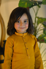 Bronze Gold Cambric Cotton Boy's Kurta Pajama RJ-KIDS219