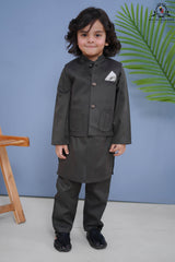 Deep Olive 3-Piece Waistcoat Set for Boys | RJ-KIDS221