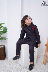 Burgundy 3-Piece Waistcoat Set for Boys | RJ-KIDS223
