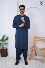 Deep Teal Blue Men's Designed Kameez Shalwar RJ-KS610