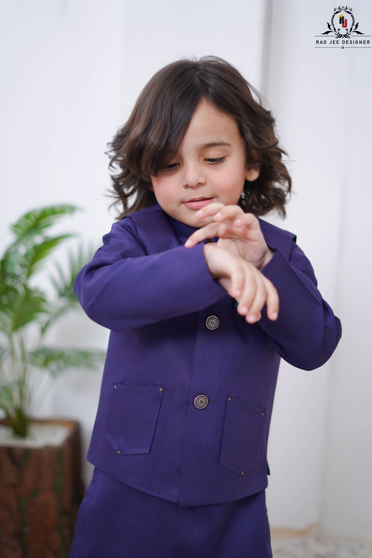 Lavender 3-Piece Waistcoat Set for Boys | RJ-KIDS224
