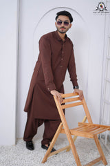 Coffee Brown Men's Kameez Shalwar RJ-KS614, Rao Jee Designer – The Executive Choice