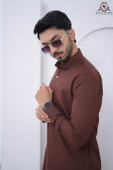 Coffee Brown Men's Kameez Shalwar RJ-KS614, Rao Jee Designer – The Executive Choice