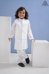 Pure White 3-Piece Waistcoat Set for Boys | RJ-KIDS226