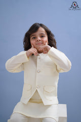 Vanilla Elegance 3-Piece Waistcoat Set for Boys | RJ-KIDS227