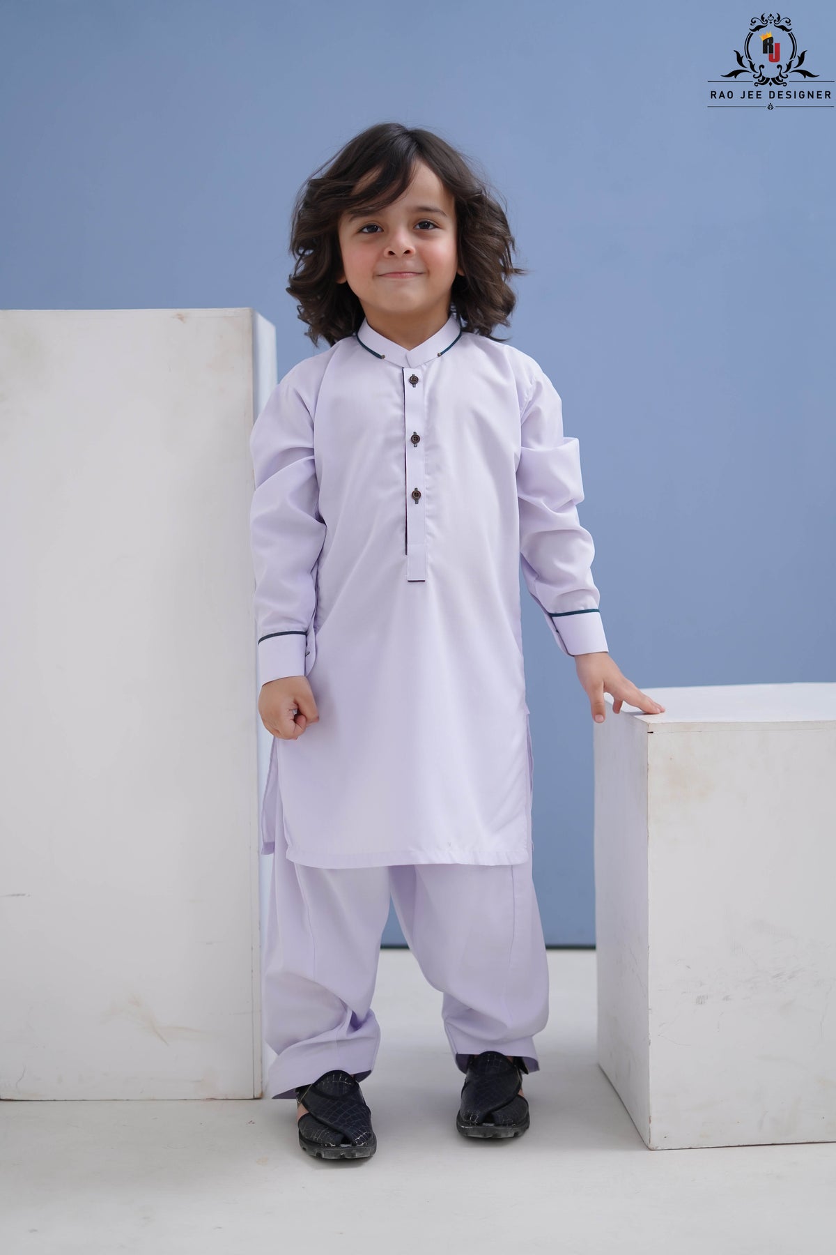 Neel White Kurta Shalwar for Boys | RJ-KIDS229