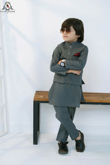 Charcoal Slate Waistcoat Set for Boys | RJ-KIDS230