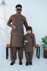 Walnut Earth Waistcoat Set for Boys | RJ-KIDS231