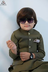 Sage Green Waistcoat Set for Boys | RJ-KIDS232