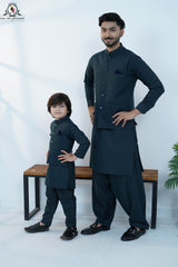Steel Grey Waistcoat Set for Boys | RJ-KIDS239